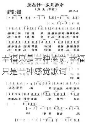 幸福只是一种感觉,幸福只是一种感觉歌词