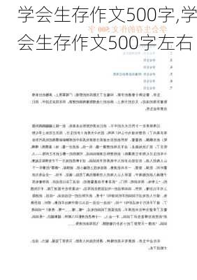 学会生存作文500字,学会生存作文500字左右