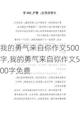 我的勇气来自你作文500字,我的勇气来自你作文500字免费