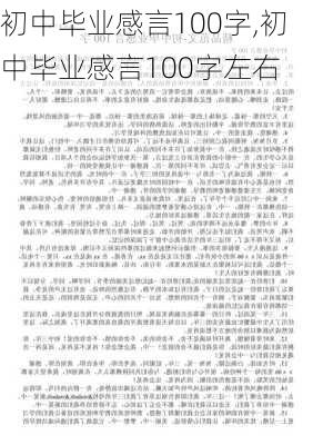 初中毕业感言100字,初中毕业感言100字左右