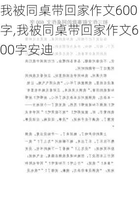 我被同桌带回家作文600字,我被同桌带回家作文600字安迪