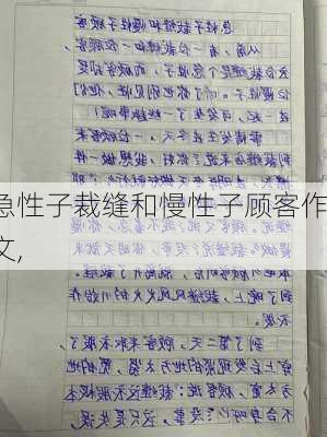 急性子裁缝和慢性子顾客作文,