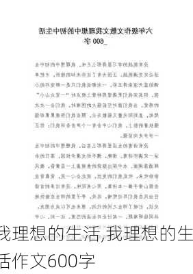 我理想的生活,我理想的生活作文600字