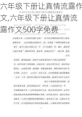 六年级下册让真情流露作文,六年级下册让真情流露作文500字免费