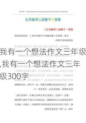 我有一个想法作文三年级,我有一个想法作文三年级300字