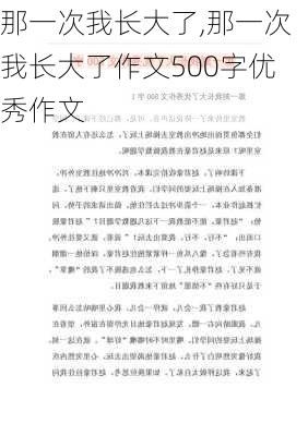 那一次我长大了,那一次我长大了作文500字优秀作文