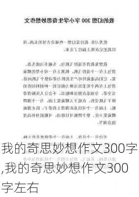 我的奇思妙想作文300字,我的奇思妙想作文300字左右