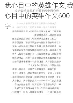 我心目中的英雄作文,我心目中的英雄作文600字