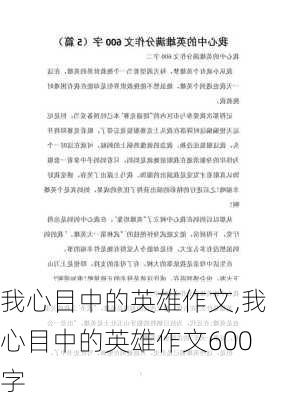 我心目中的英雄作文,我心目中的英雄作文600字