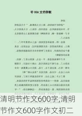 清明节作文600字,清明节作文600字作文初二