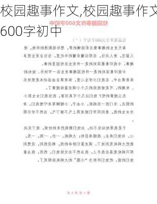 校园趣事作文,校园趣事作文600字初中