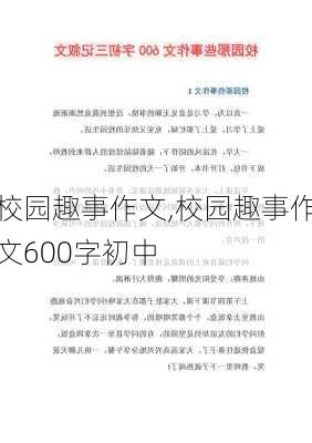 校园趣事作文,校园趣事作文600字初中