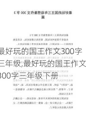 最好玩的国王作文300字三年级,最好玩的国王作文300字三年级下册