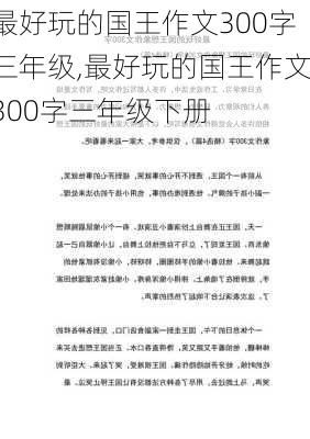 最好玩的国王作文300字三年级,最好玩的国王作文300字三年级下册