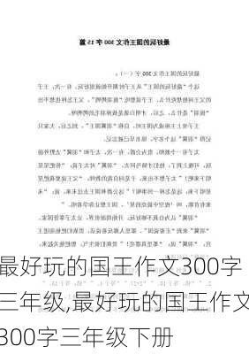 最好玩的国王作文300字三年级,最好玩的国王作文300字三年级下册