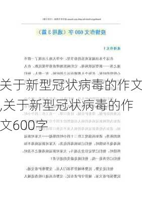 关于新型冠状病毒的作文,关于新型冠状病毒的作文600字