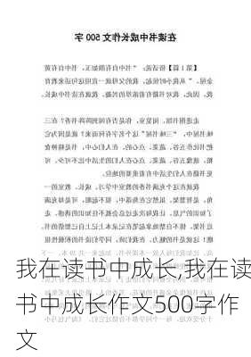 我在读书中成长,我在读书中成长作文500字作文