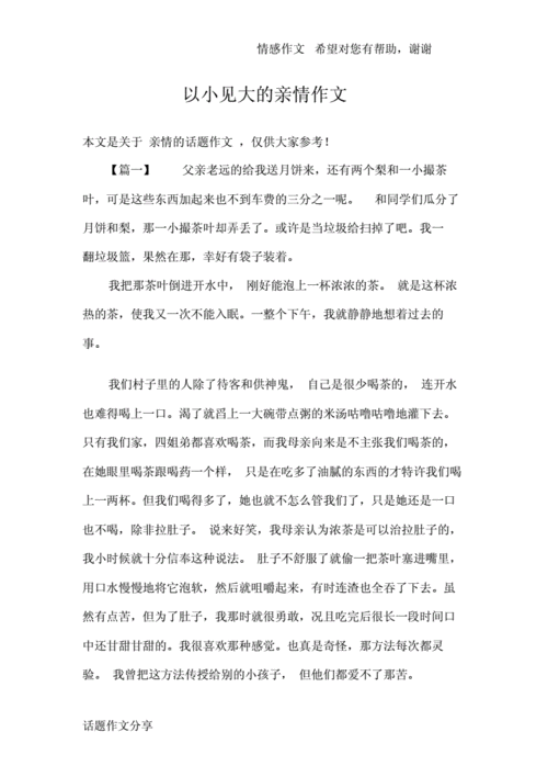 以小见大的亲情作文,以小见大的亲情作文600字