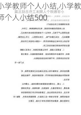 小学教师个人小结,小学教师个人小结500