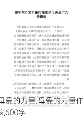 母爱的力量,母爱的力量作文600字