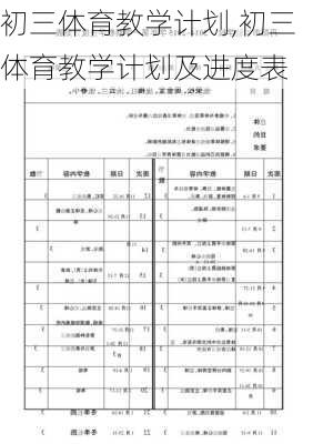 初三体育教学计划,初三体育教学计划及进度表