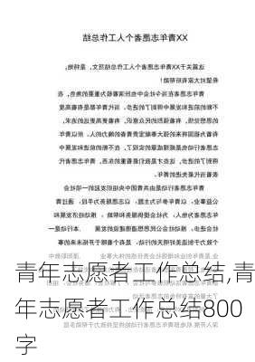 青年志愿者工作总结,青年志愿者工作总结800字