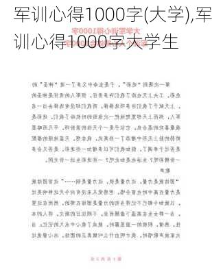 军训心得1000字(大学),军训心得1000字大学生