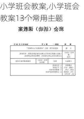 小学班会教案,小学班会教案13个常用主题