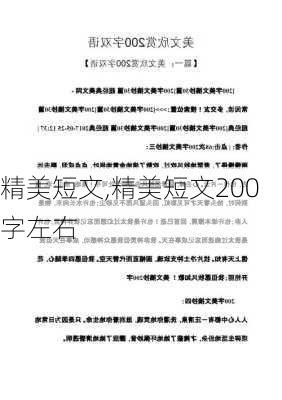 精美短文,精美短文200字左右