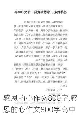 感恩的心作文800字,感恩的心作文800字高中