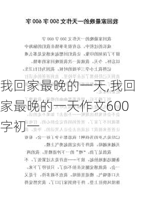 我回家最晚的一天,我回家最晚的一天作文600字初一