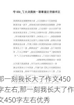 那一刻我长大了作文450字左右,那一刻我长大了作文450字左右优秀