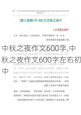 中秋之夜作文600字,中秋之夜作文600字左右初中