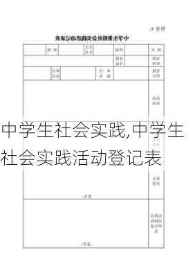 中学生社会实践,中学生社会实践活动登记表