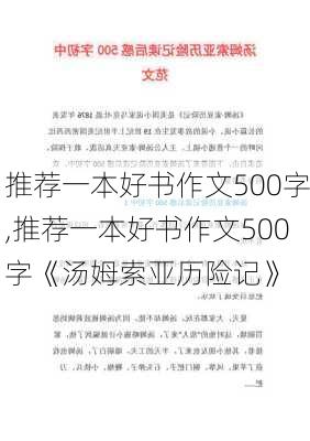 推荐一本好书作文500字,推荐一本好书作文500字《汤姆索亚历险记》