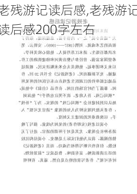 老残游记读后感,老残游记读后感200字左右