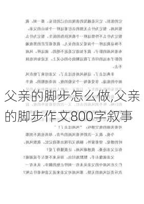 父亲的脚步怎么做,父亲的脚步作文800字叙事