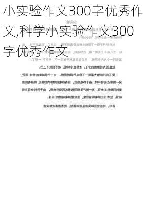 小实验作文300字优秀作文,科学小实验作文300字优秀作文