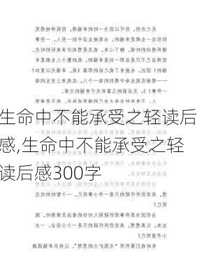 生命中不能承受之轻读后感,生命中不能承受之轻读后感300字