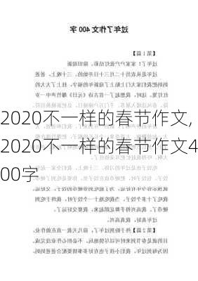 2020不一样的春节作文,2020不一样的春节作文400字