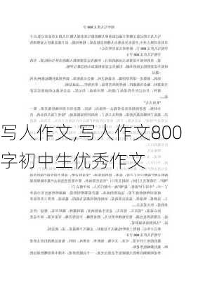 写人作文,写人作文800字初中生优秀作文