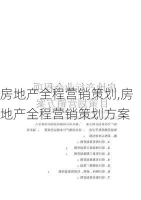 房地产全程营销策划,房地产全程营销策划方案