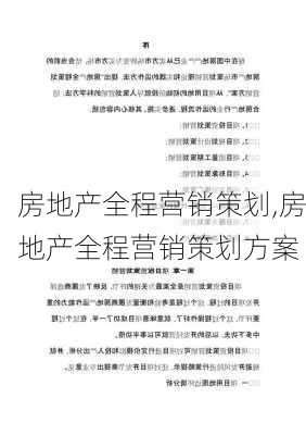 房地产全程营销策划,房地产全程营销策划方案