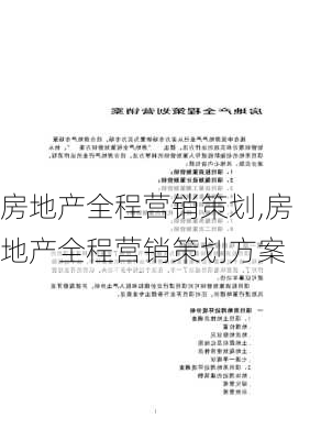 房地产全程营销策划,房地产全程营销策划方案