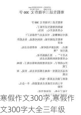 寒假作文300字,寒假作文300字大全三年级