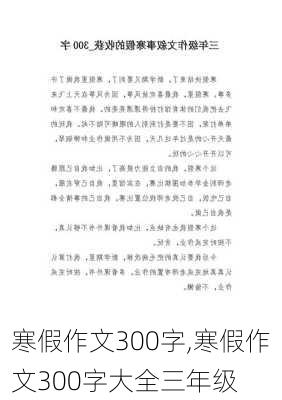 寒假作文300字,寒假作文300字大全三年级