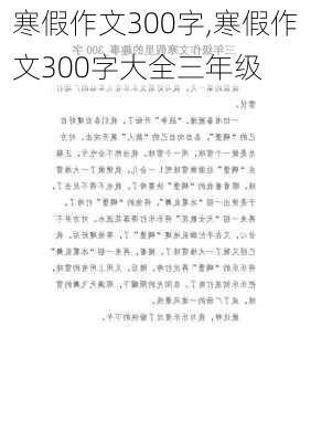 寒假作文300字,寒假作文300字大全三年级