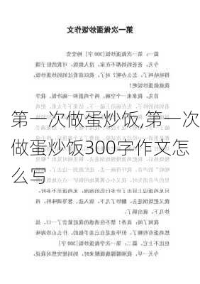 第一次做蛋炒饭,第一次做蛋炒饭300字作文怎么写