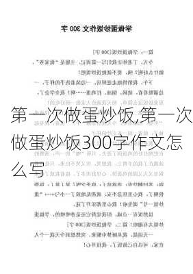 第一次做蛋炒饭,第一次做蛋炒饭300字作文怎么写