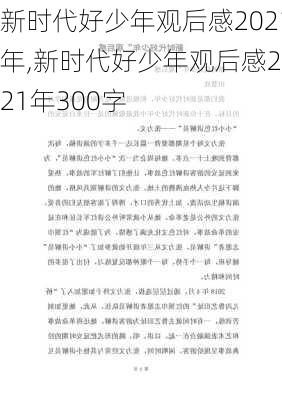 新时代好少年观后感2021年,新时代好少年观后感2021年300字